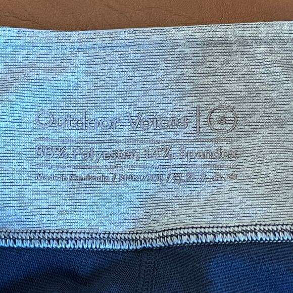 Outdoor Voices 7/8 Dipped Navy Blue Gray Two Tone Colorblock Ankle Legging Small - Picture 6 of 8